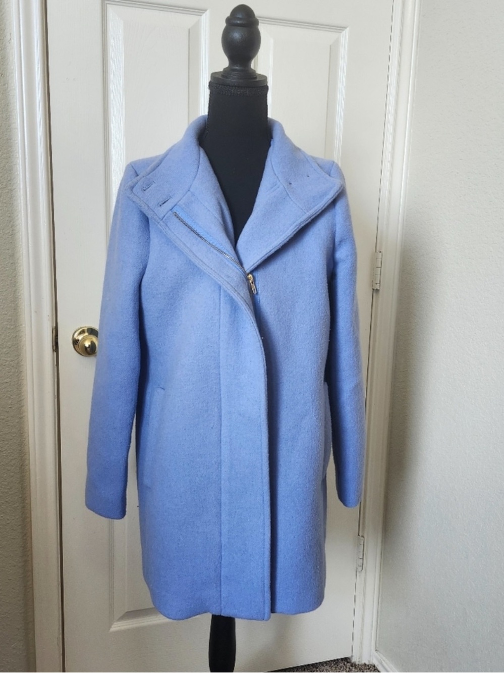 J. Crew Sky Blue Pea Coat 6 - Picture 2 of 7